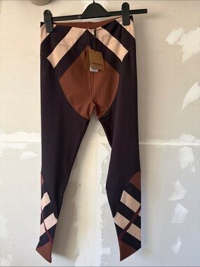 NWT Burberry Tully Dark Birch Brown Pat leggings size medium